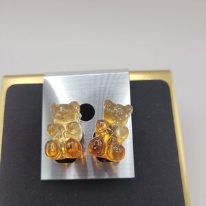 Gold Bear Earrings